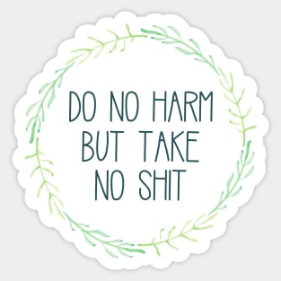 Do No Harm Green Wreath Sticker